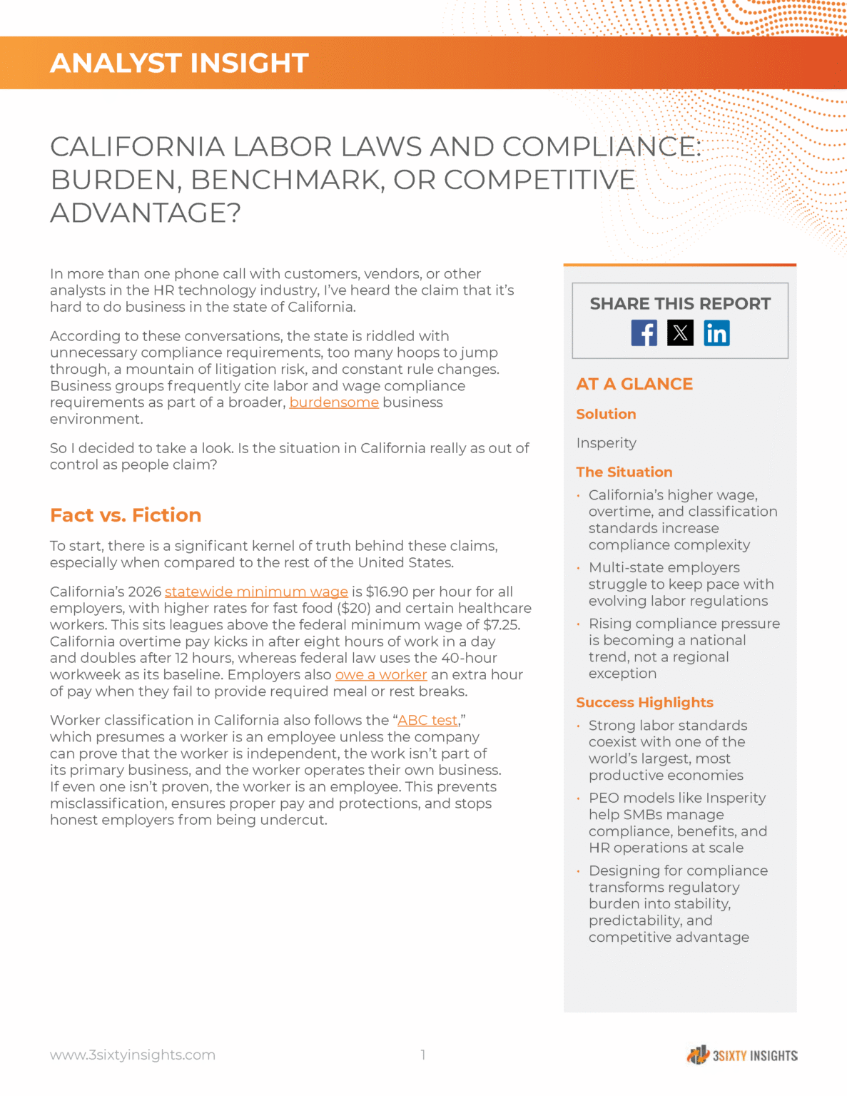 California labor laws and compliance: burden, benchmark, or competitive ...