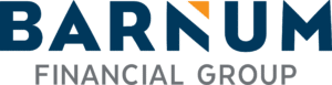 Barnum Financial Group logo. 'BARNUM' in large dark blue letters with an orange accent on the 'N', and 'FINANCIAL GROUP' in smaller gray letters below.