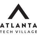 Atlanta Tech Village logo, with a black upward-pointing arrow above the words 'ATLANTA TECH VILLAGE' in black sans-serif text on a white background.