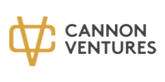 Cannon Ventures logo, with a golden stylized 'CV' emblem and the words 'CANNON VENTURES' in dark gray.