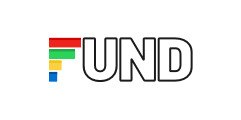 Logo for FUND, with the letter F represented by stacked horizontal bars in red, green, yellow, and blue.