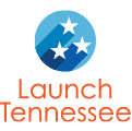 Launch Tennessee logo with three white stars in a blue circle above the orange text 'Launch Tennessee'.