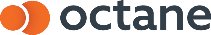 Octane logo with an orange circular graphic and dark gray text.